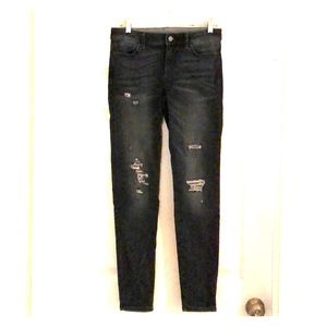 White House Black Market Skinny Sequin Distressed